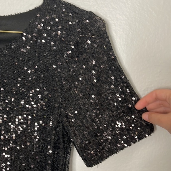 BB Dakota by Steve Madden Hit The Lights Black Sequin Mini Dress - Picture 8 of 14